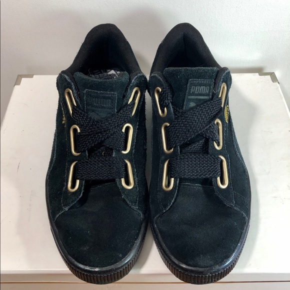 Puma BASKET HEART in black suede - Picture 2 of 8